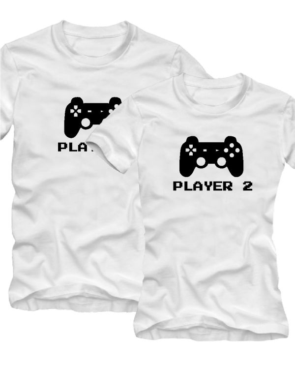 Marškinėliai Poroms Player 1 Player 2 Marškinėliai Poroms Player 1 Player 2